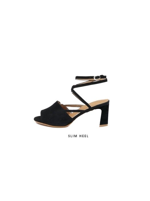 T012 x-strap sandals black (6cm)