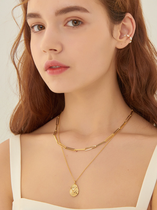 [SET] Vintage oval coin chainchoker SET