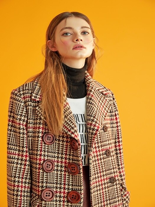 BROWN CHECK COAT