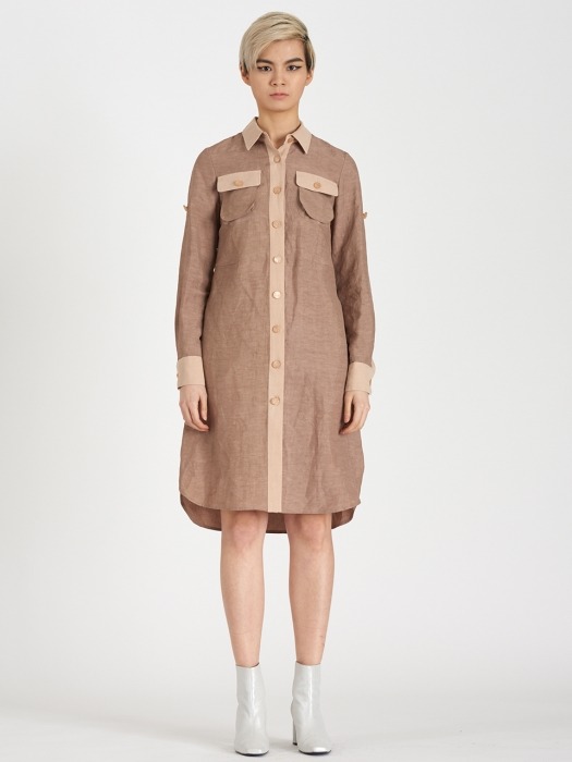 Linen New-Basic Shirts-Dress_ICED COFFEE