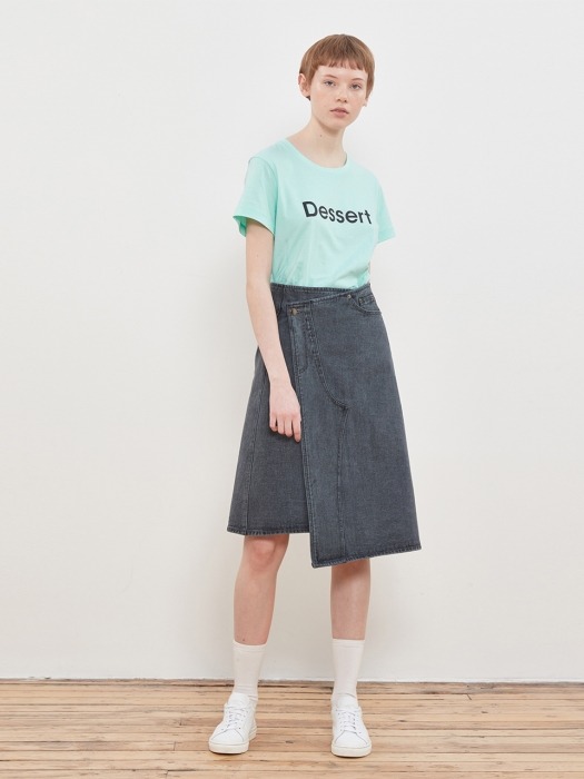 Denim Wrap Skirt [Charcoal]