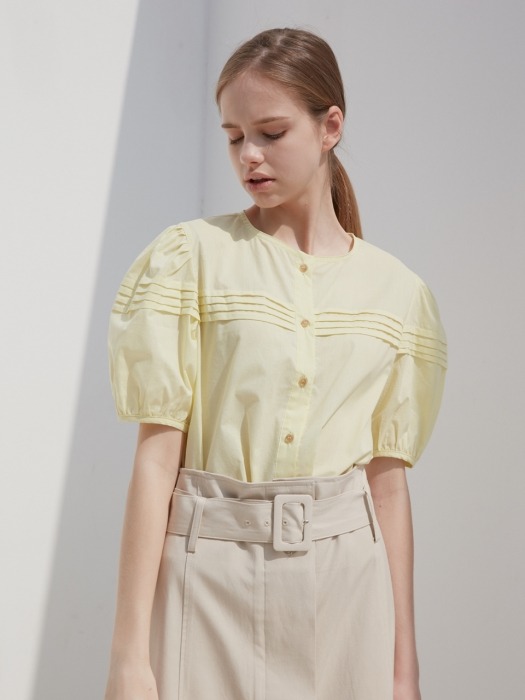 PINTUCK BLOUSE_YELLOW