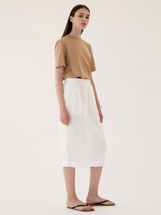 linen band skirt (white)