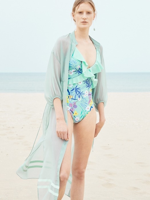 BACK POINT PRINTING SWIMSUIT_MINT