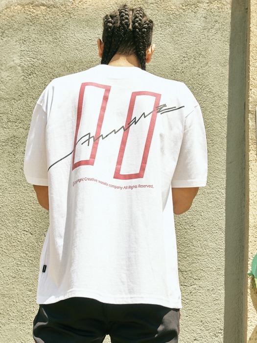 19 Signature Logo Graphic Over-Fit TEE WHITE