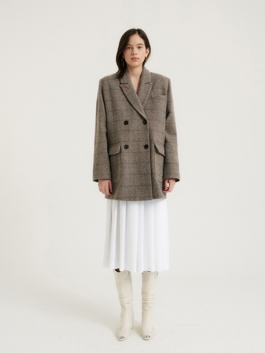 Blend-check mini coat