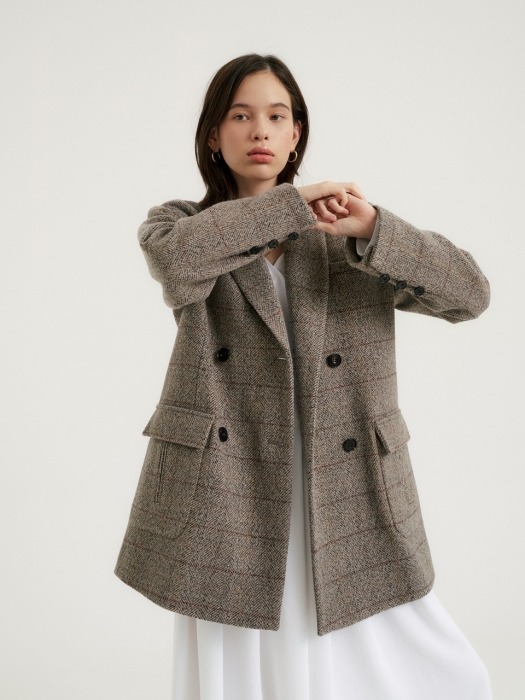 Blend-check mini coat