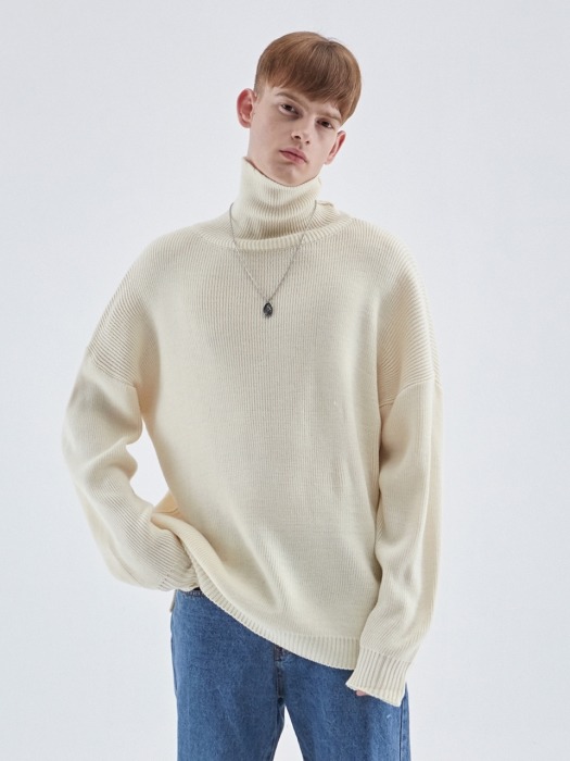 TURTLENECK LONG SLEEVE KNIT_GRAY