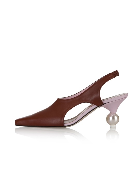 Eva sling-backs / 20RS-S416 Brick brown+Powder pink