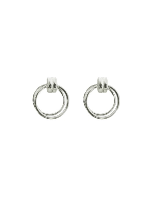 [Silver] Double Ring Earring