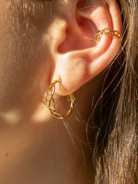 layered wave ring earrings (2colors)