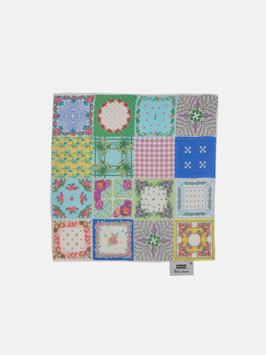 Patterned Patchwork Printed Silk Scarf
