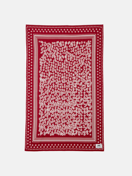 LEELEE Pattern Printed Blanket Burgundy