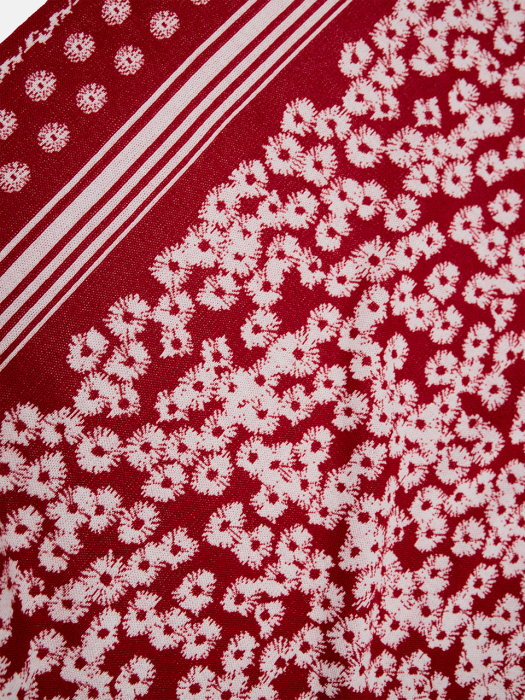 LEELEE Pattern Printed Blanket Burgundy
