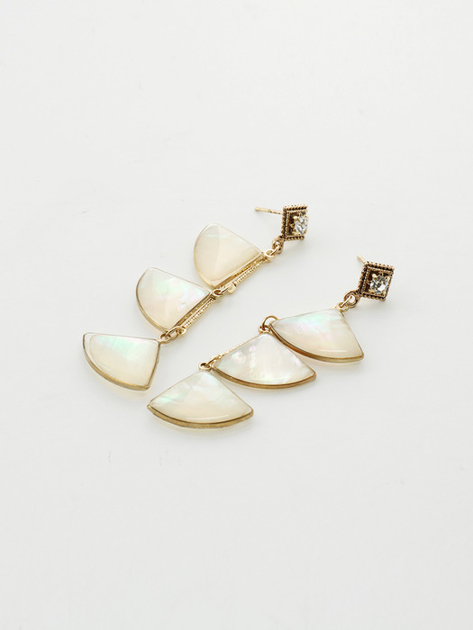 Light Pink Fan Shape `drop` Earrings