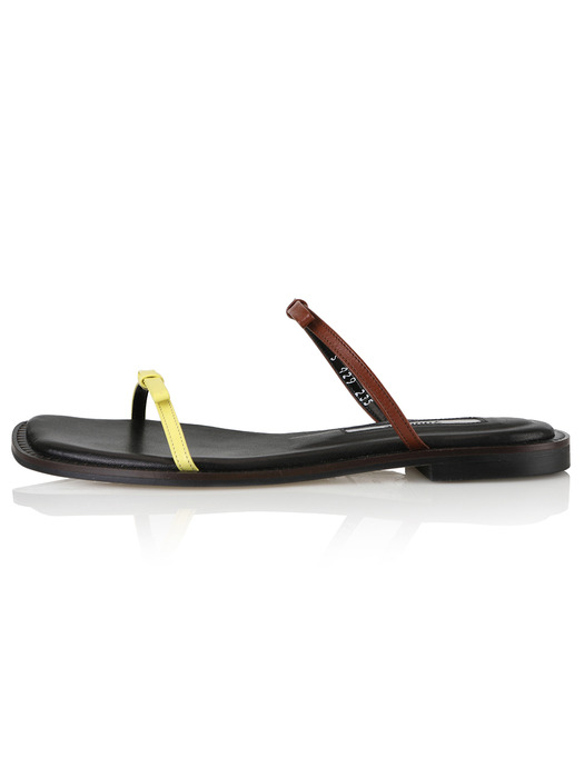 Lily sandals / 20SS-S429 Baby yellow+Brick brown