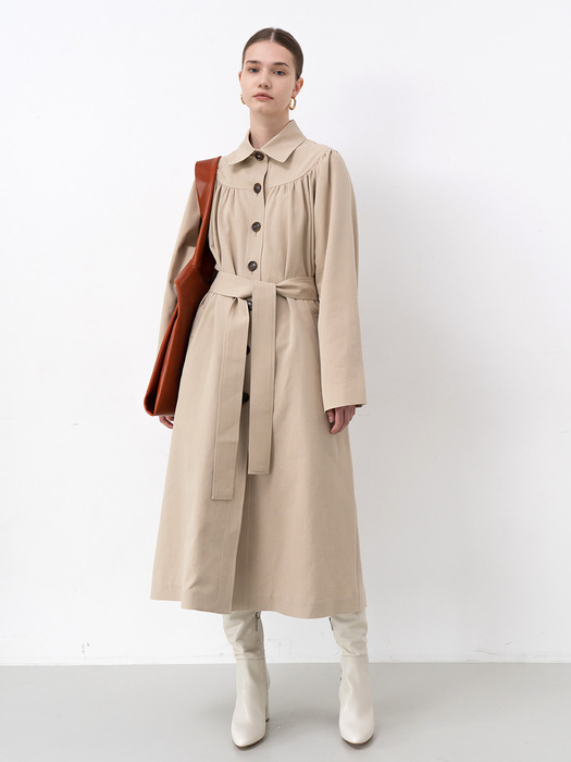 BELTED TRENCH COAT(BEIGE)