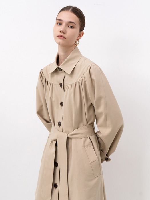 BELTED TRENCH COAT(BEIGE)