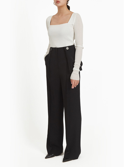 Buttoned waist pouch trousers