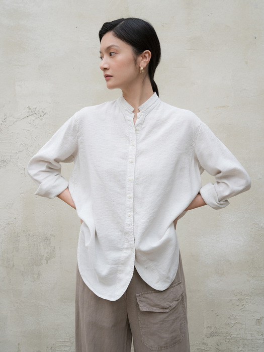 linen round shirt