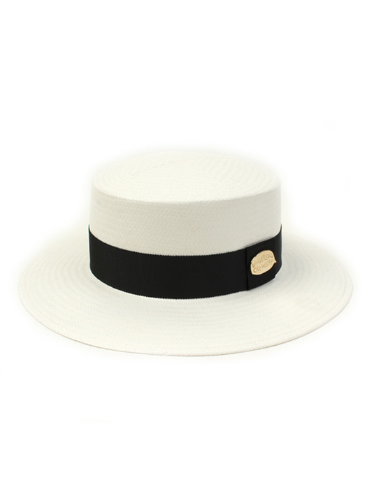 White Flat Long Panama Hat GD 파나마햇