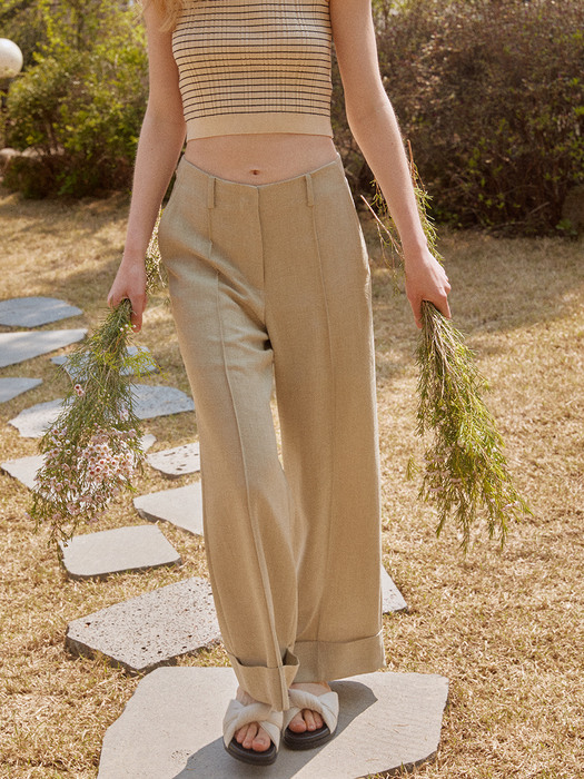 [Easy] Summer Wide-leg Turn-up Trousers (4colors)