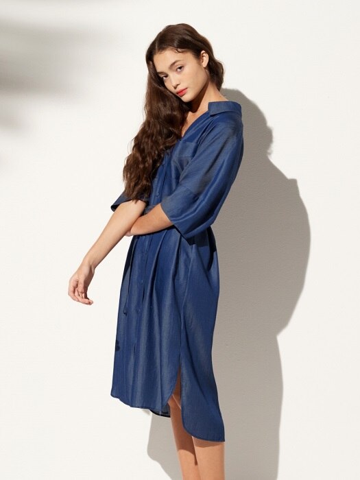 TENCEL BACK OPENKARA ONE-PIECE BLUE