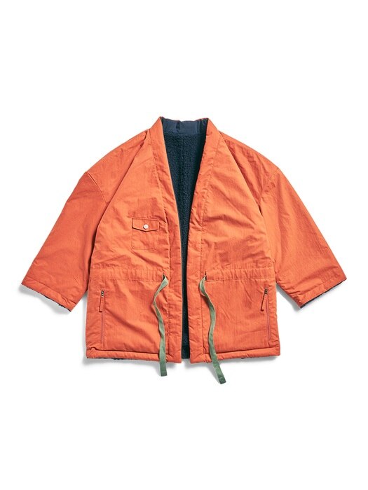 Reversible Robe Fleece Jacket (Navy/Orange)
