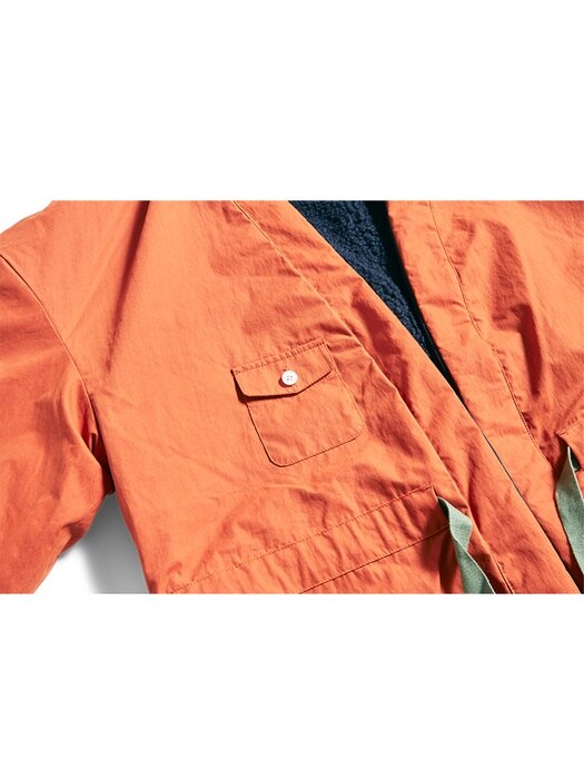 Reversible Robe Fleece Jacket (Navy/Orange)