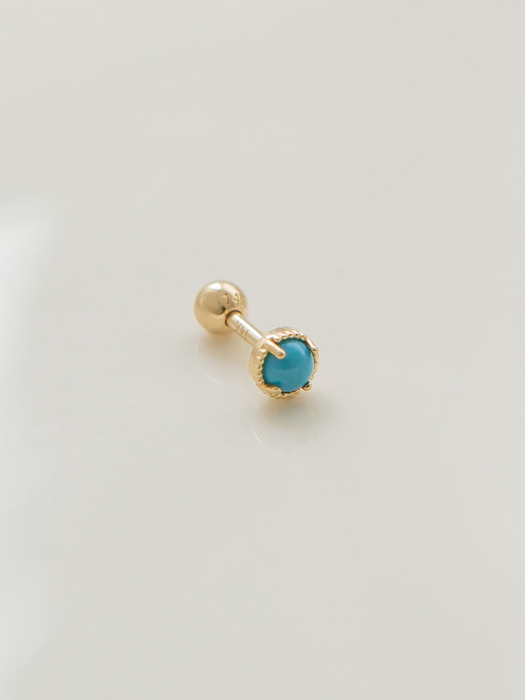 14k gold turquoise stone ball piercing (14k 골드)