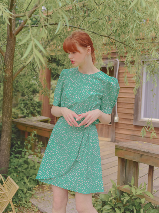 Floral Wrap Dress_Emerald