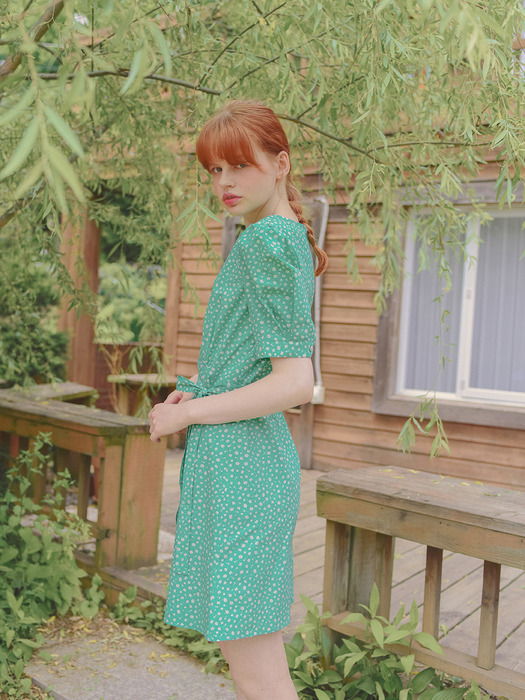 Floral Wrap Dress_Emerald