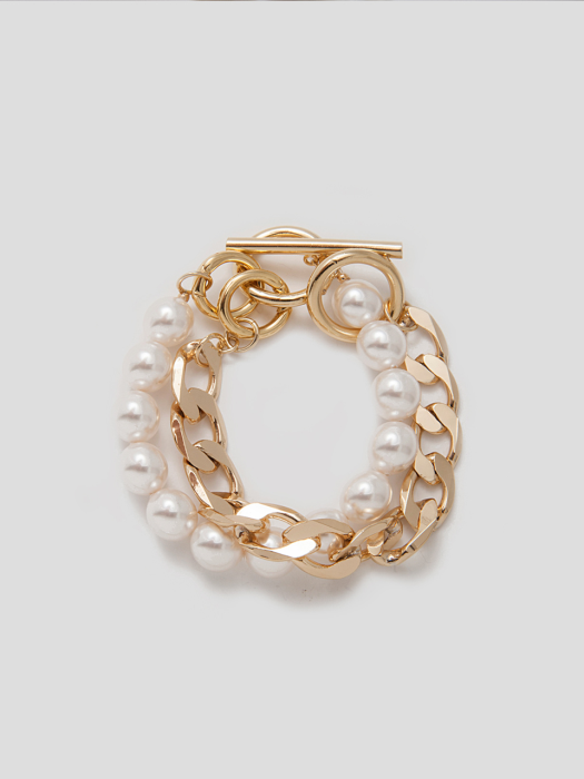 CLASSIC PEARL CHAIN 2WAY TOGGLE BRACELET_BR1011