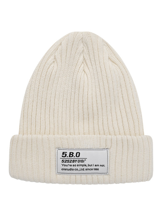 TAG LABEL BEANIE [CREAM]