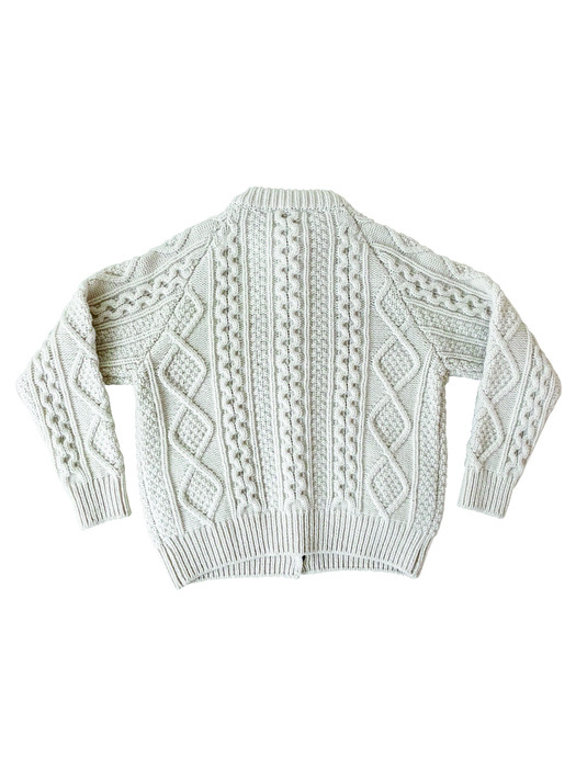 Via Cable wool knit cardigan