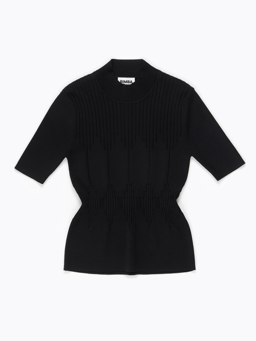 Black fitted rib jumper_B206AWK008BK