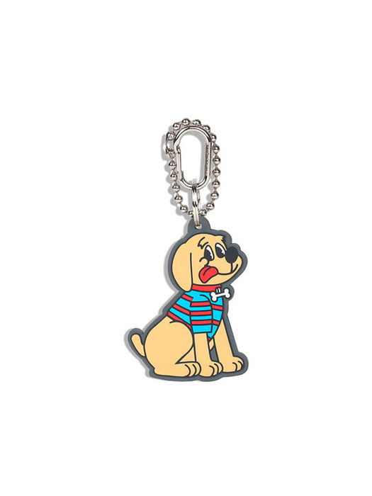 Country Dog Rubber Key Ring Beige