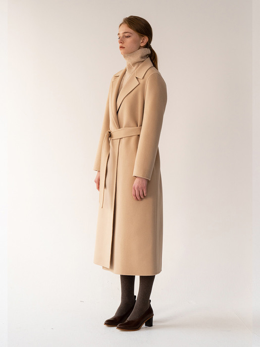 [FW20 ESSENTIAL] 캐시미어 Cashmere Handmade Coat Latte