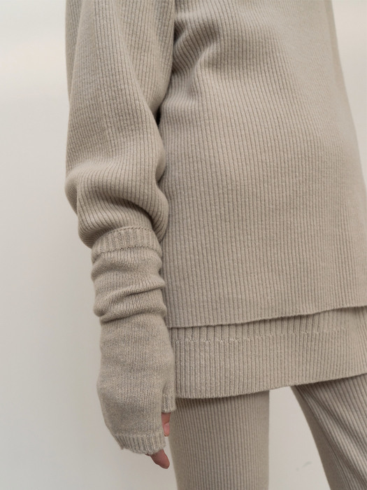 ribbed round knit (sand)