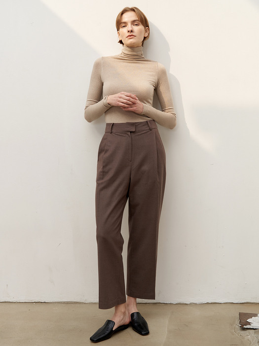 Wool tencel turtleneck - Beige