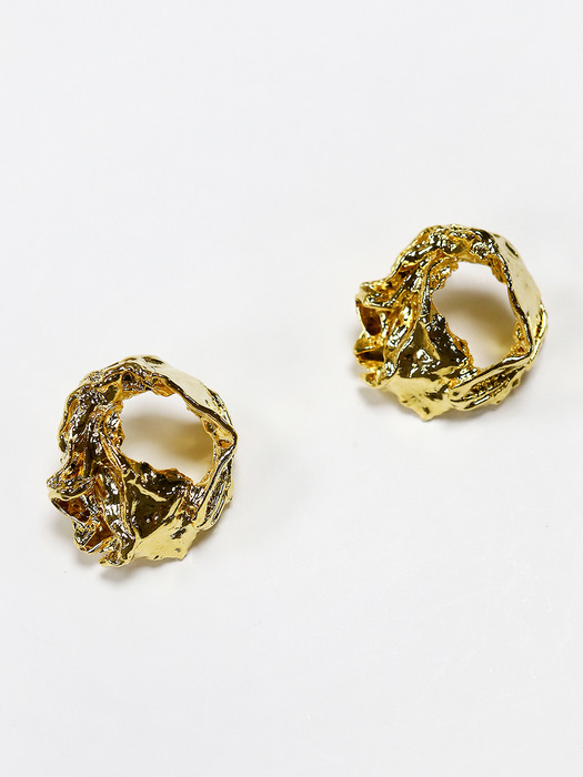 Gold paper post earring