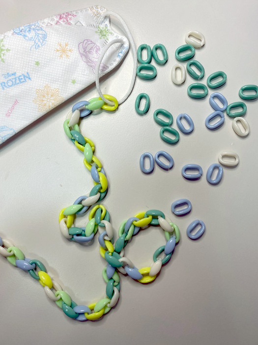 Tap-Tap Beads Mask strap_Kiwi Mix(Yellow green+Blue)
