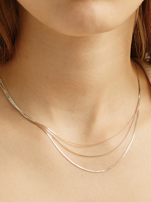 [silver925] 3 layered Fein necklace