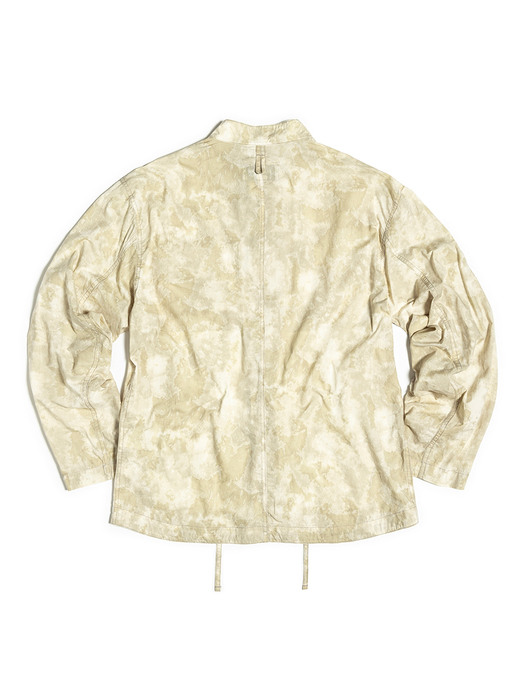 FISHTAIL SHIRT JACKET / WHITE HAND DYED