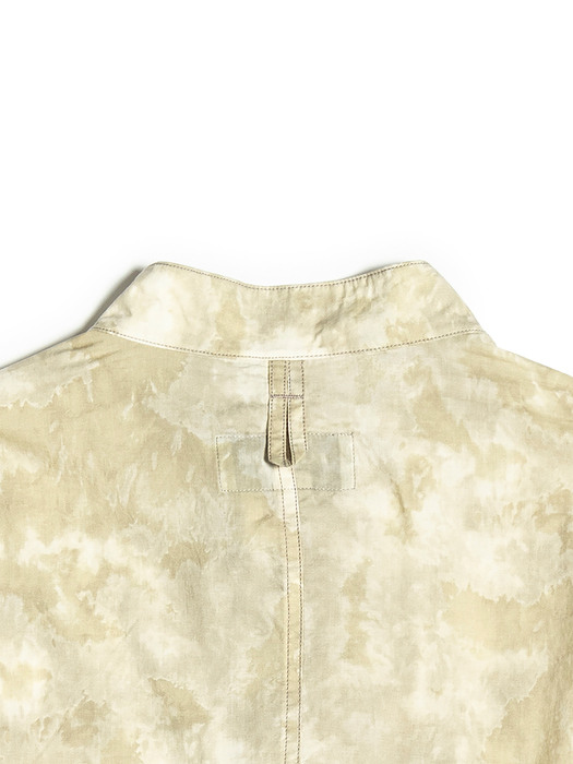 FISHTAIL SHIRT JACKET / WHITE HAND DYED