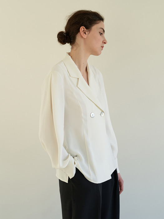 TOS COLLAR DOUBLE BLOUSE IVORY