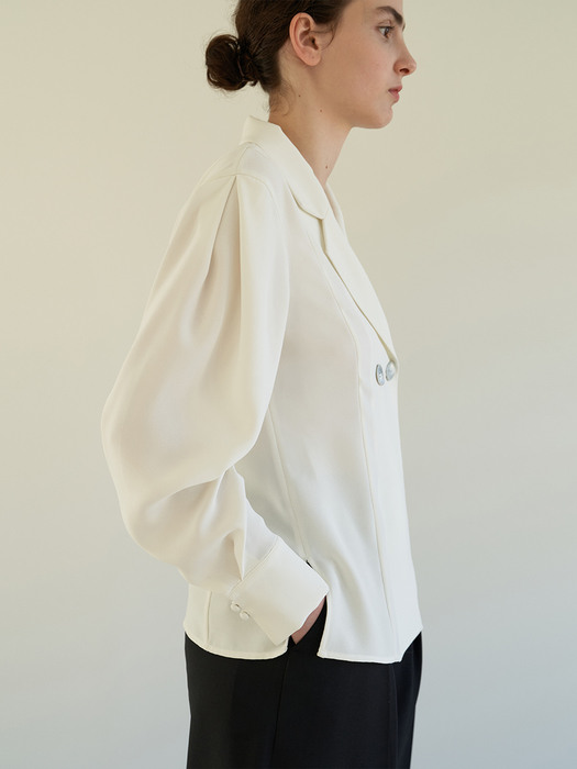 TOS COLLAR DOUBLE BLOUSE IVORY
