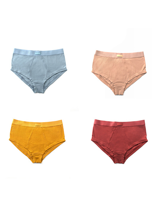 (SET) Ribbed Modal Brief for Woman - 4 Colour