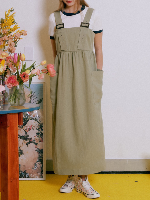 Garden Overall Dress_Olive