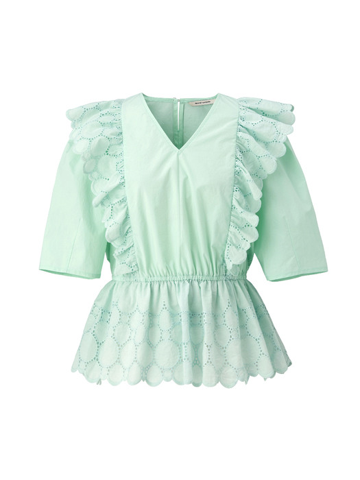 Lace ruffle top - Mint